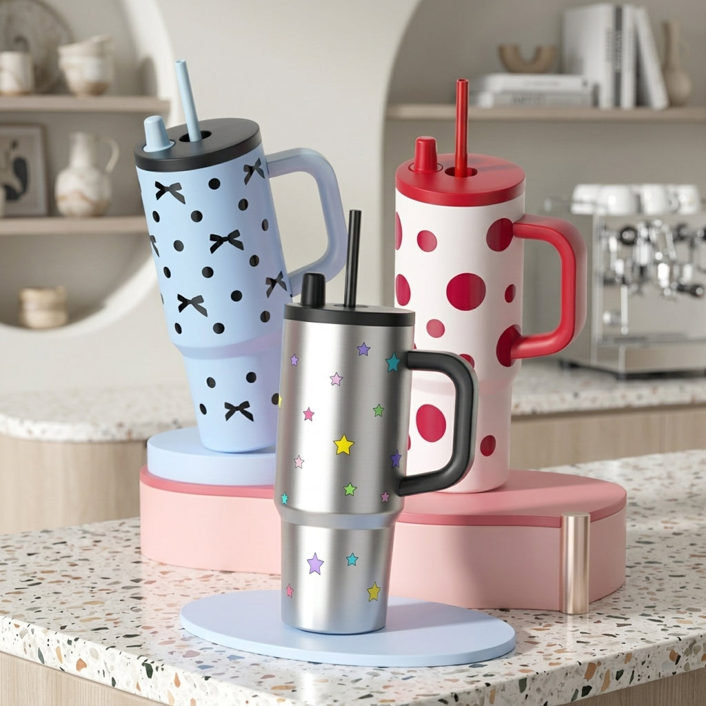 Handle Insulated Cooling Tumbler Large Car Travel Cup