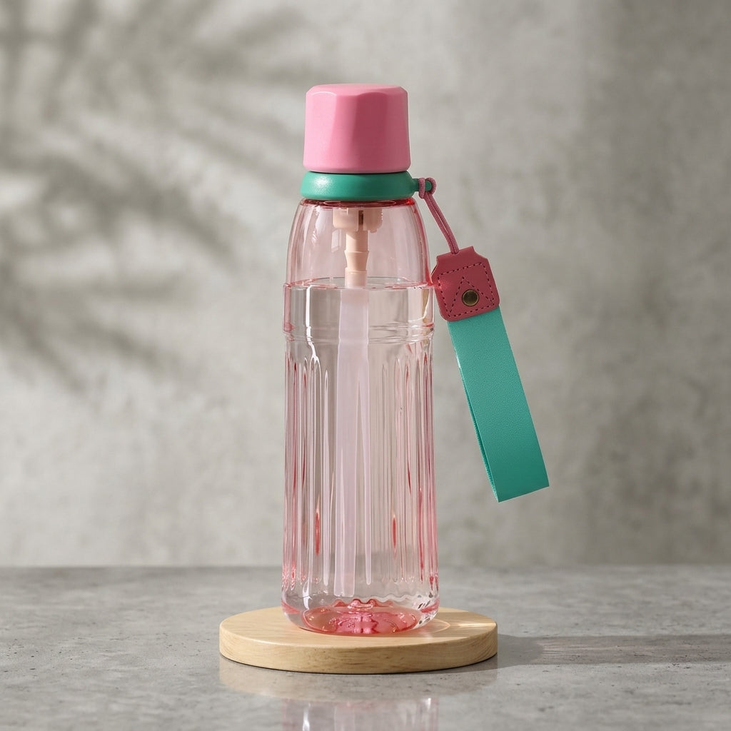 Large Dual Drink Straw Water Bottle Outdoor Sports