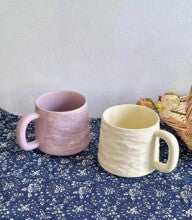 Large Capacity Ceramic Mug – Home & Couple Water Cup, Coffee & Tea Mug, Creative Underglaze Rock Pattern, 450ml